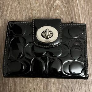 Coach Black Patent Leather Wallet